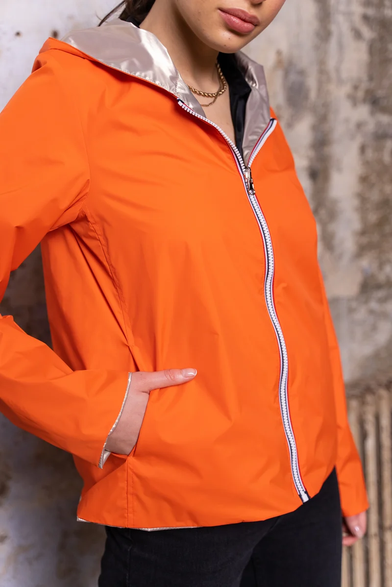 Imperméable réversible court