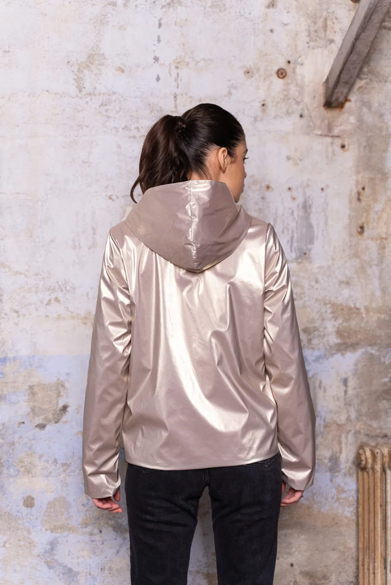 Imperméable réversible court
