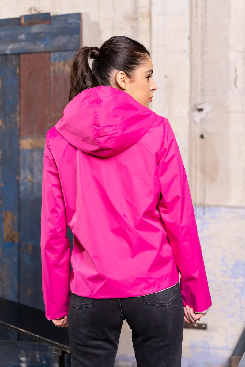 Imperméable réversible court