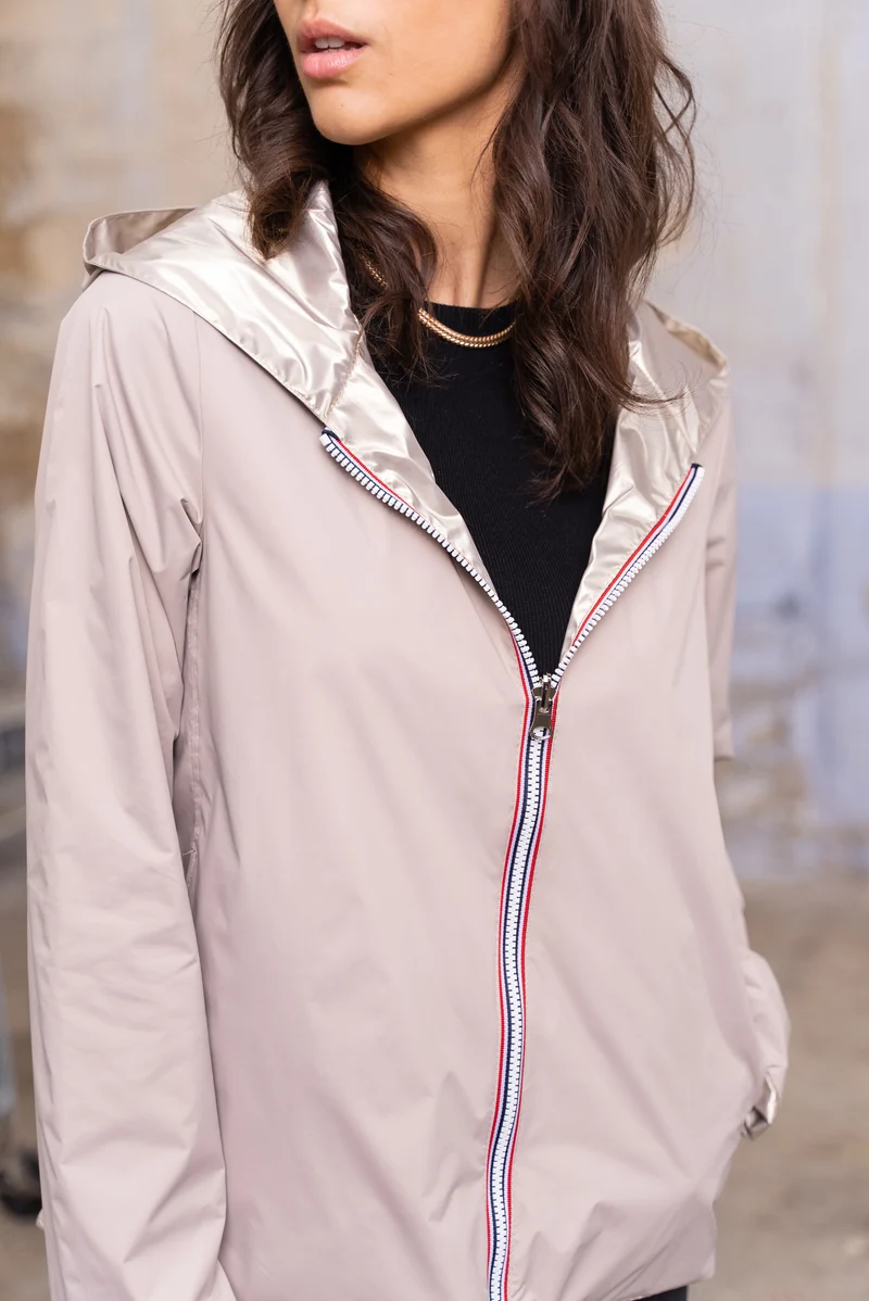 Imperméable réversible court