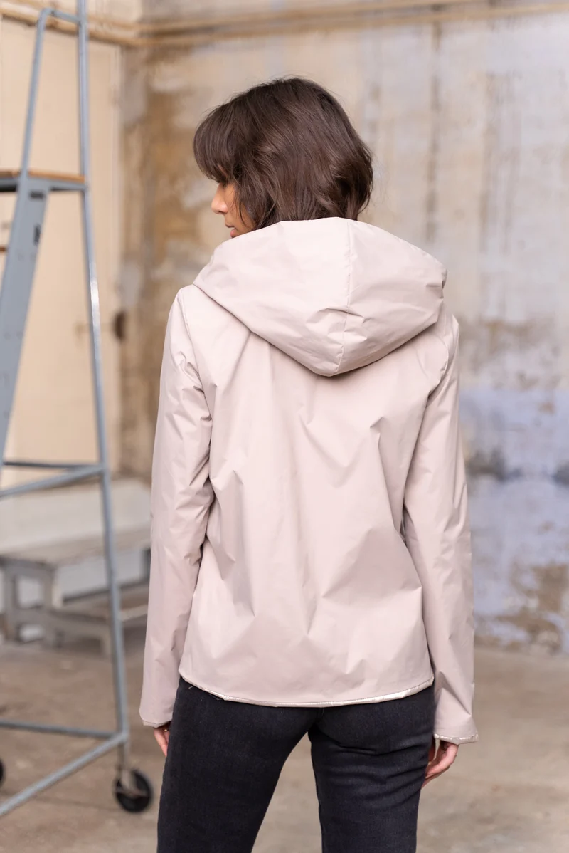 Imperméable réversible court
