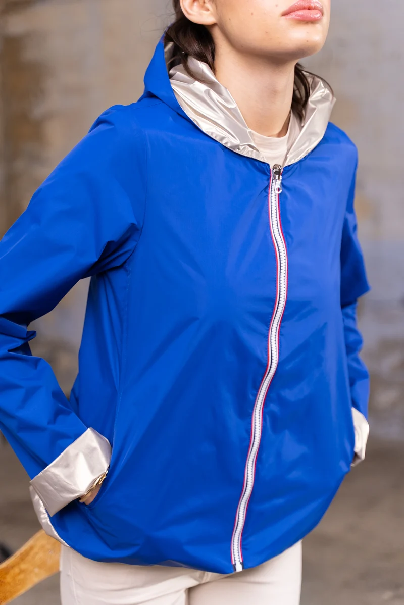 Imperméable réversible court