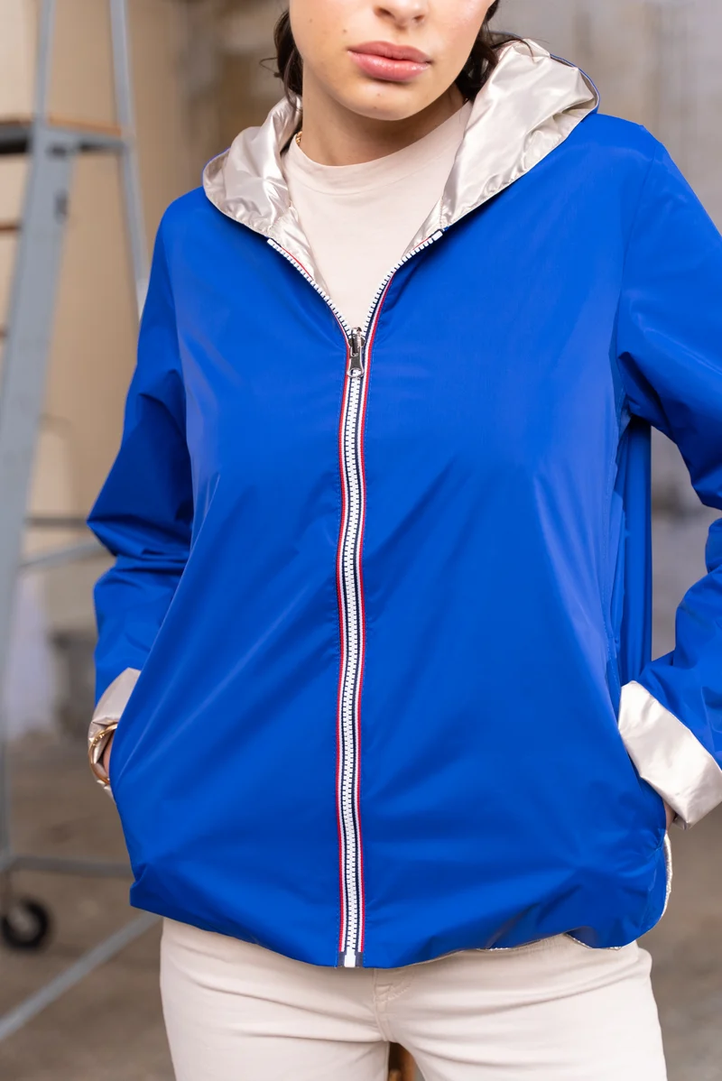Imperméable réversible court