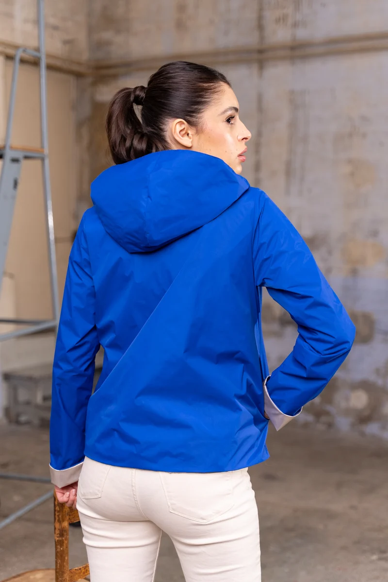 Imperméable réversible court