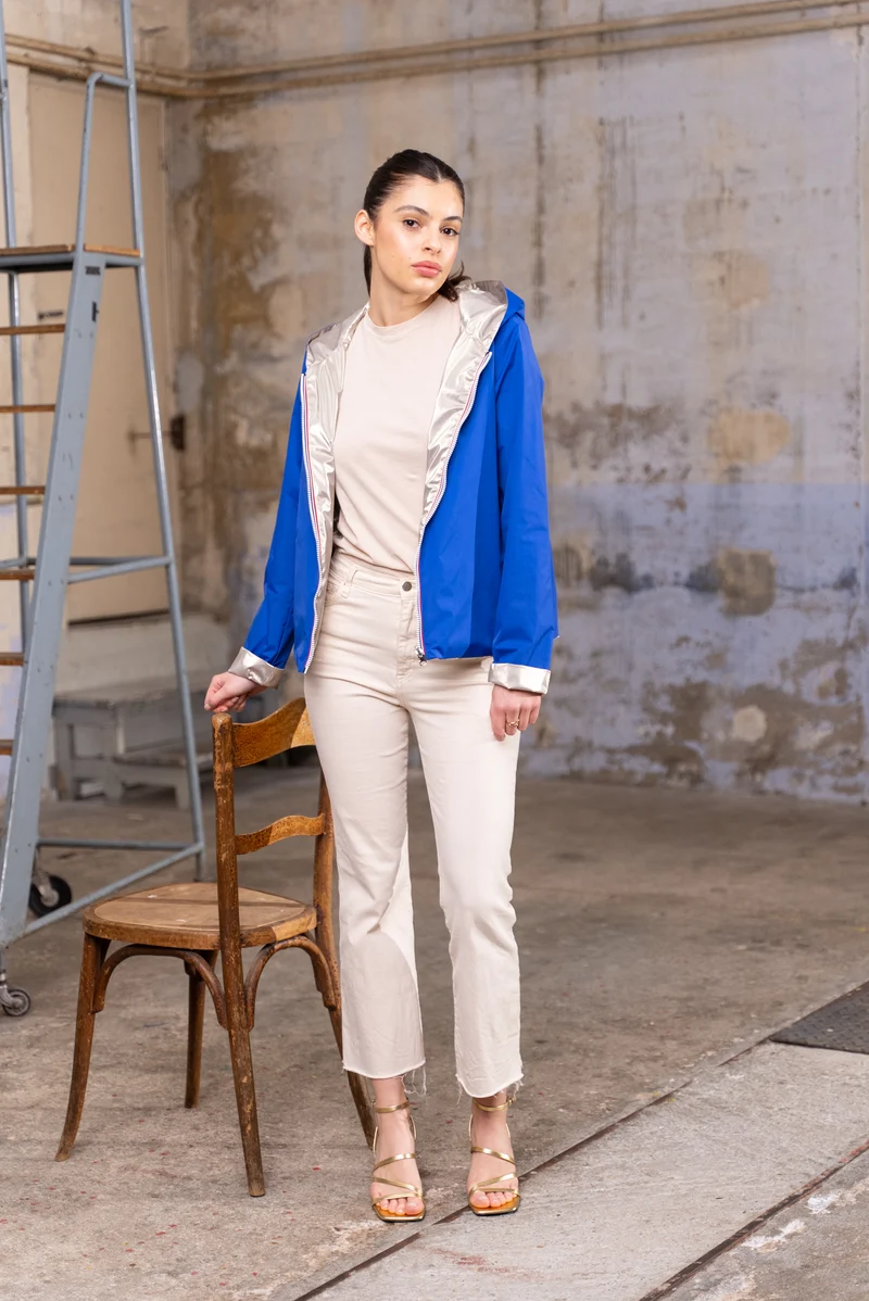 Imperméable réversible court