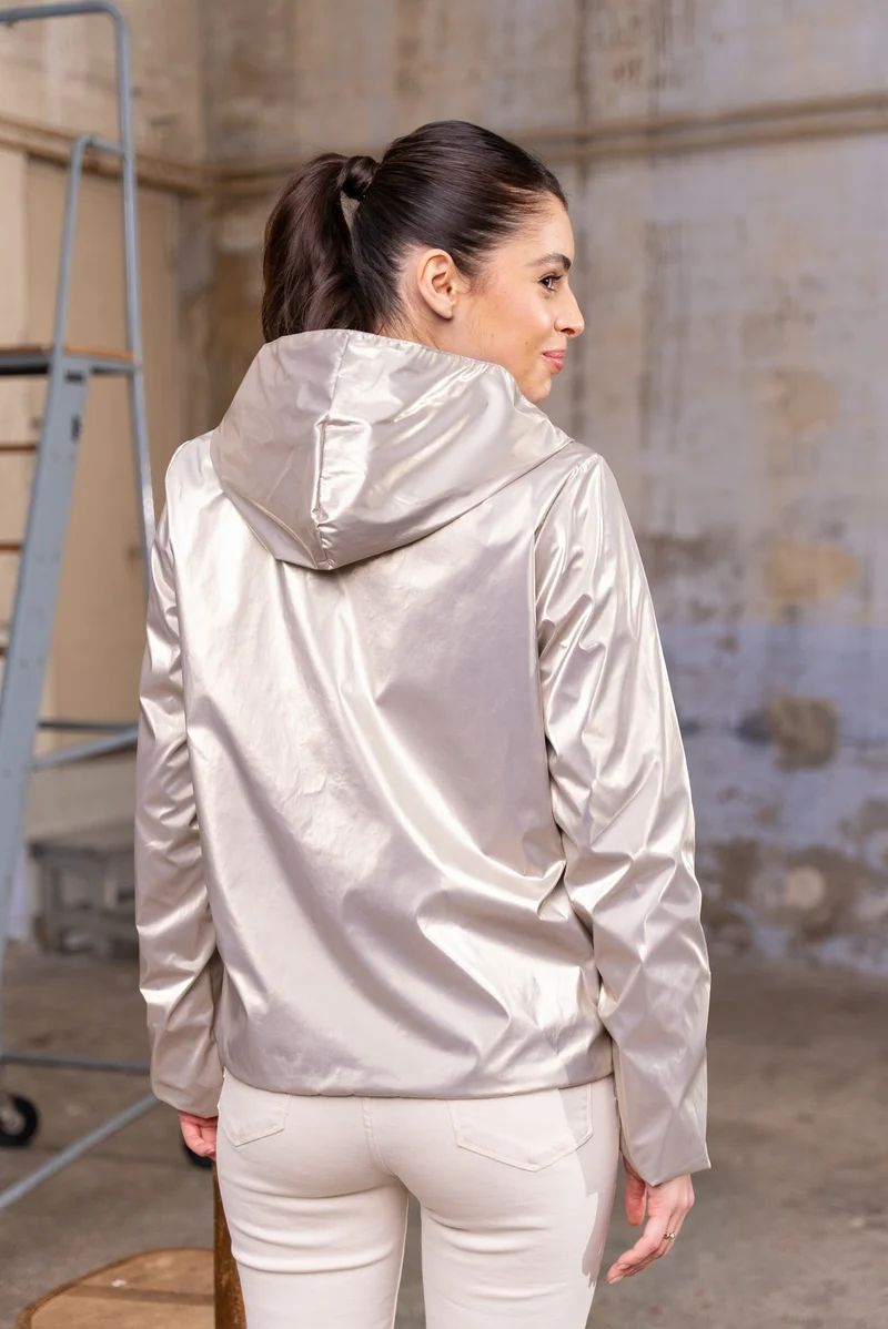 Imperméable réversible court
