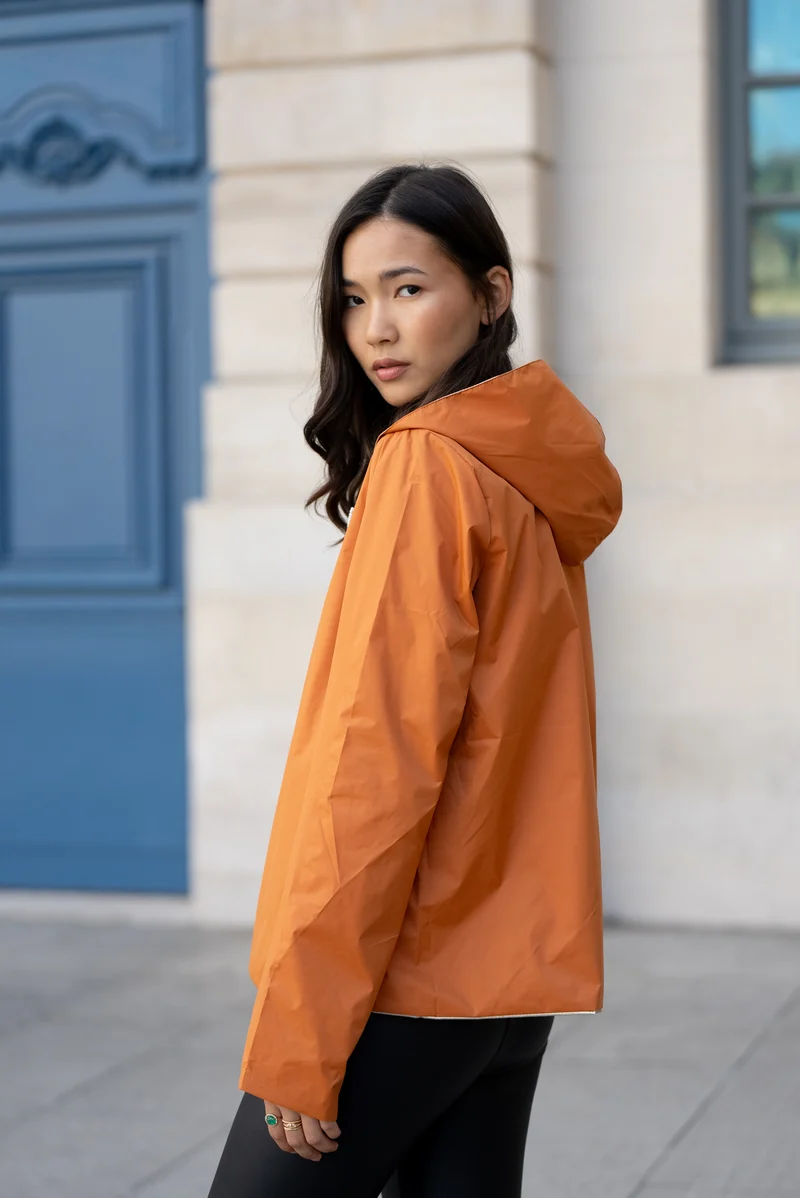 Imperméable réversible court