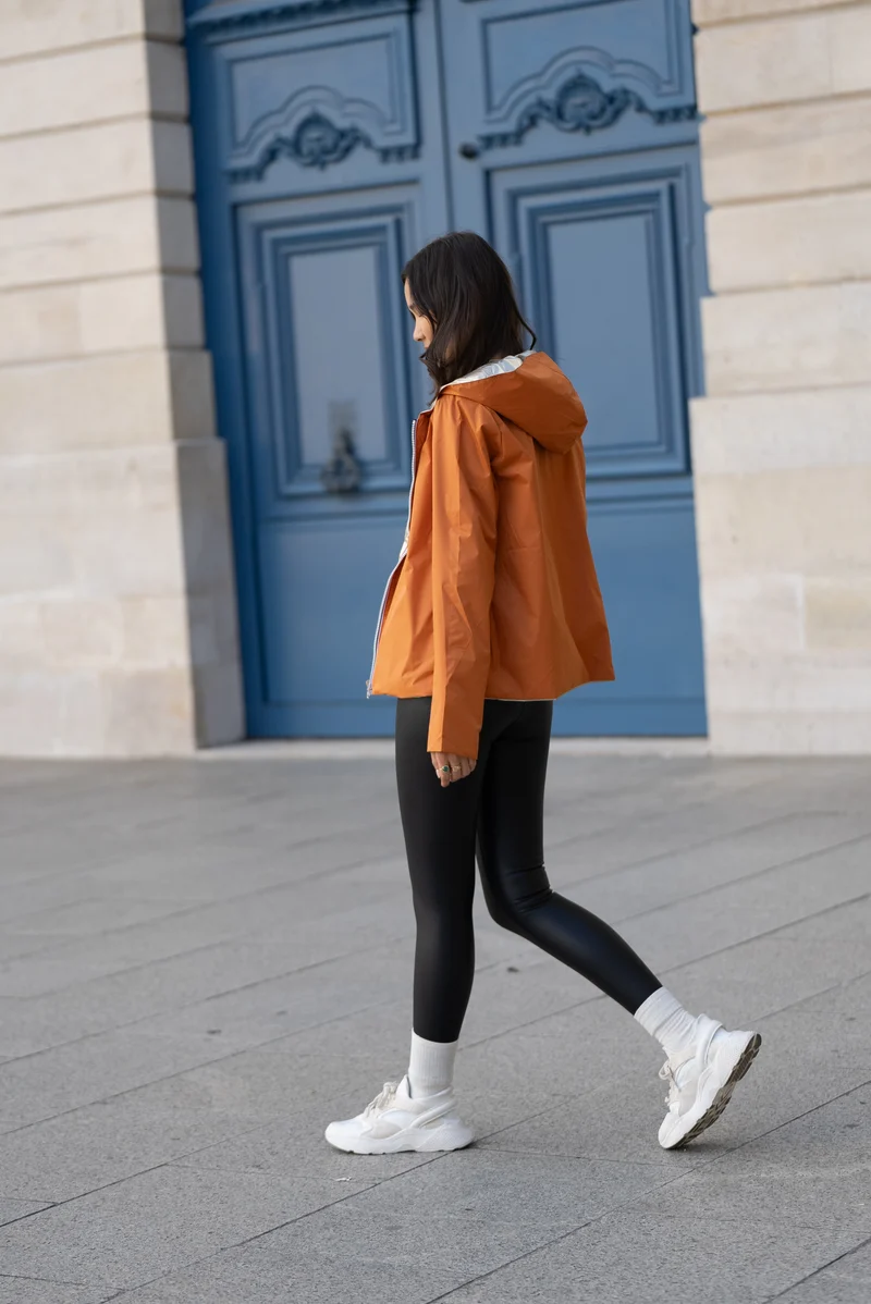 Imperméable réversible court