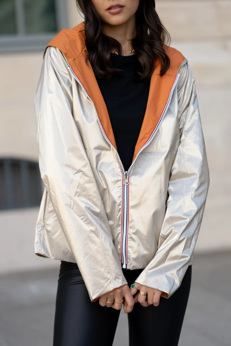 Imperméable réversible court