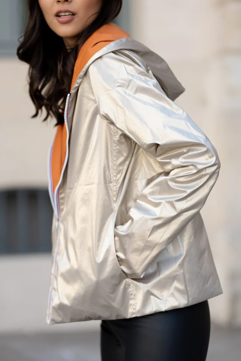 Imperméable réversible court