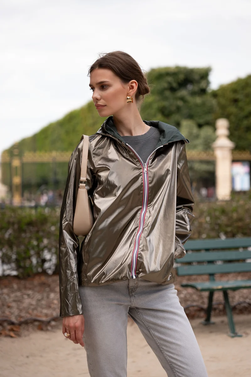Imperméable réversible court