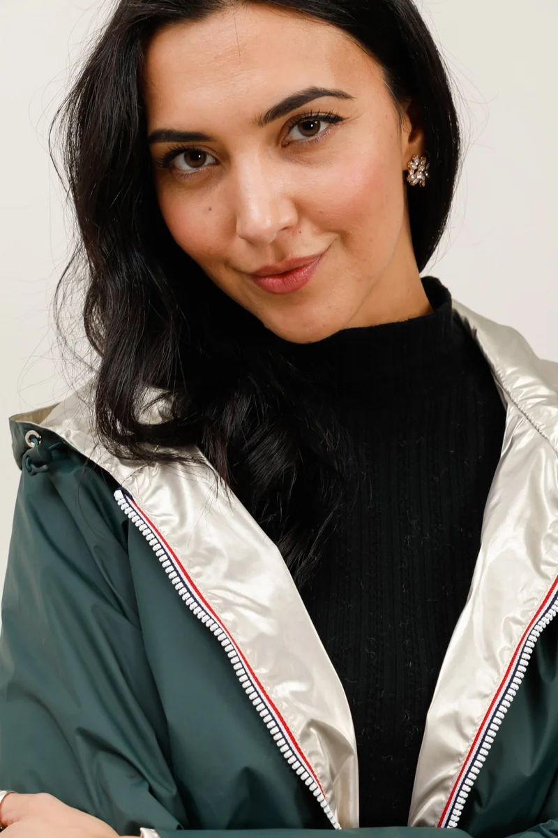 Imperméable réversible court