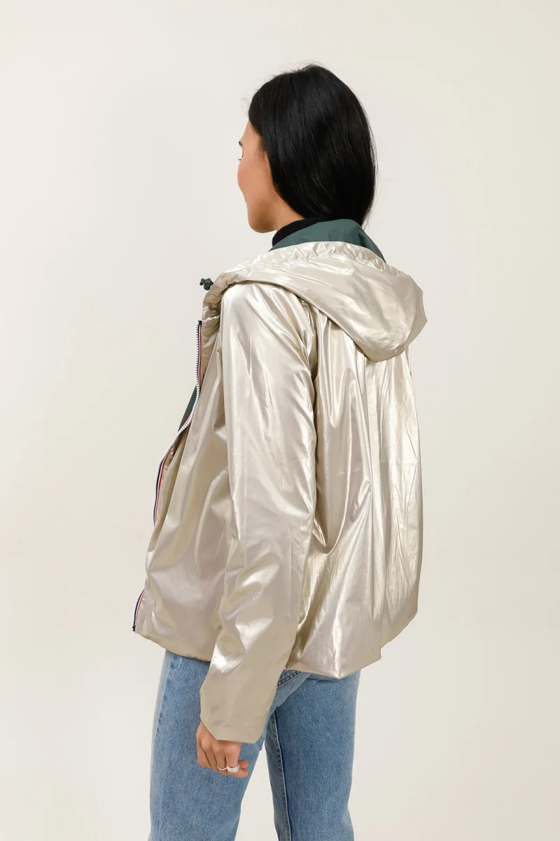 Imperméable réversible court