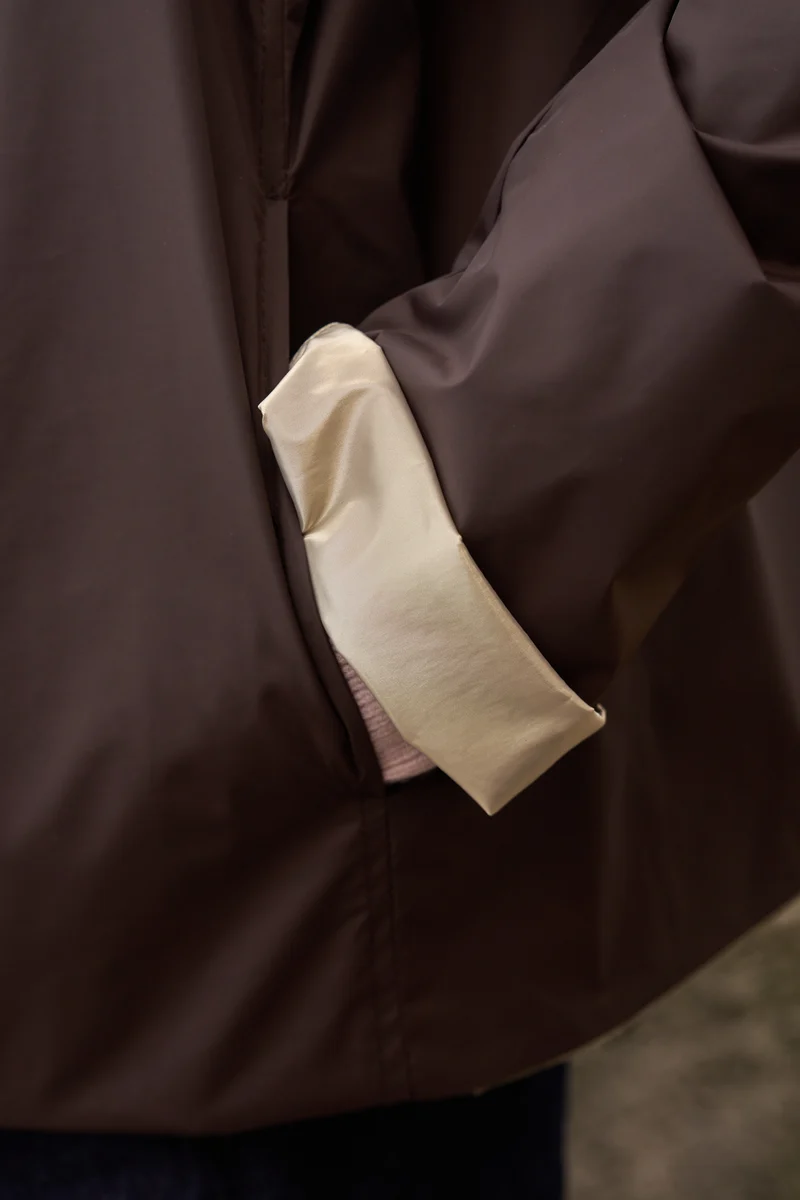 Imperméable réversible court