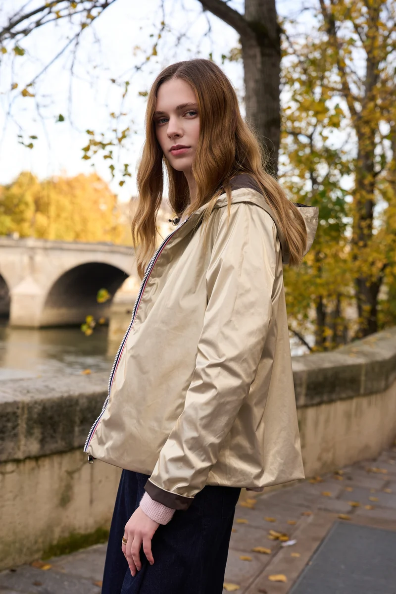 Imperméable réversible court