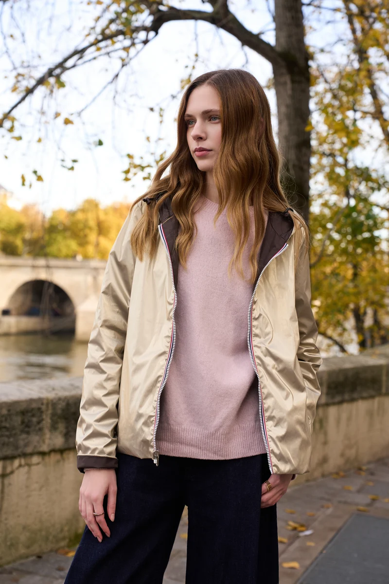 Imperméable réversible court