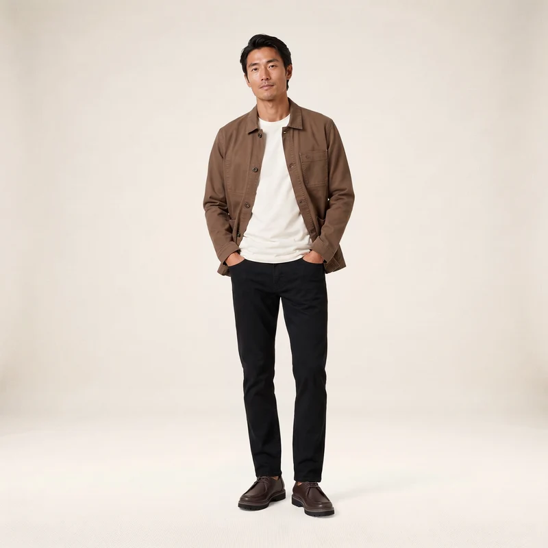 Veste worker en coton marron Wendel