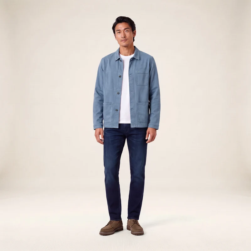 Veste worker en coton bleu Wendel