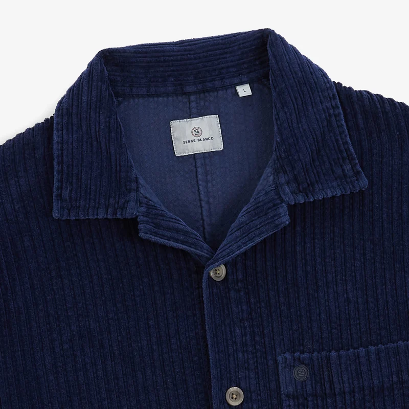 Veste worker velours côtelé coton bleu marine foncé Wael