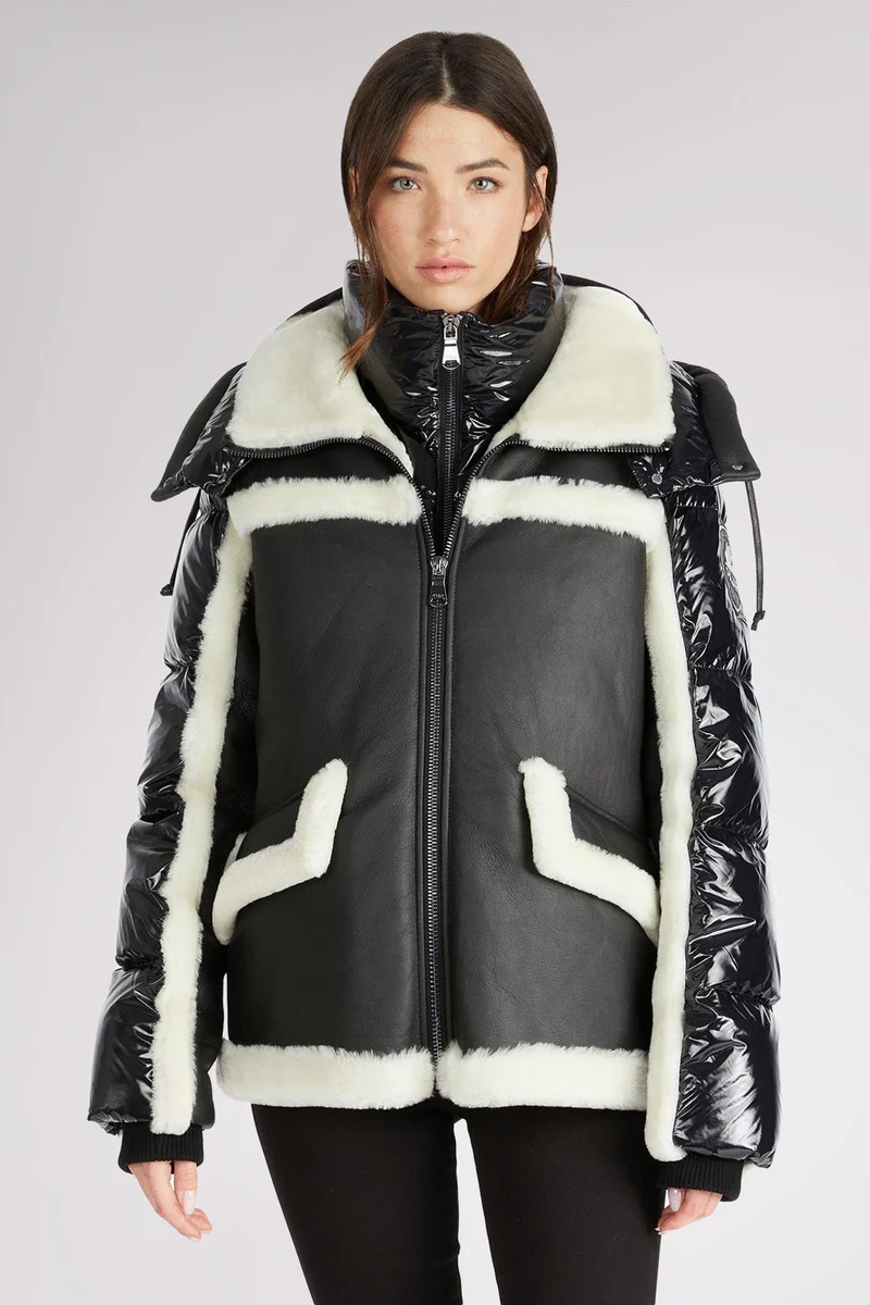 Danique Women's Luxury 3 in 1 Mixed Media Puffer