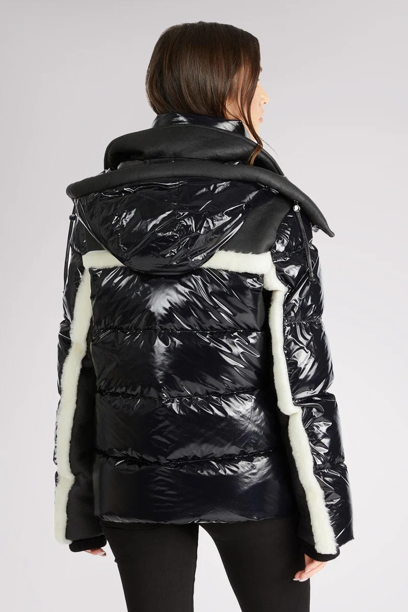 Danique Women's Luxury 3 in 1 Mixed Media Puffer