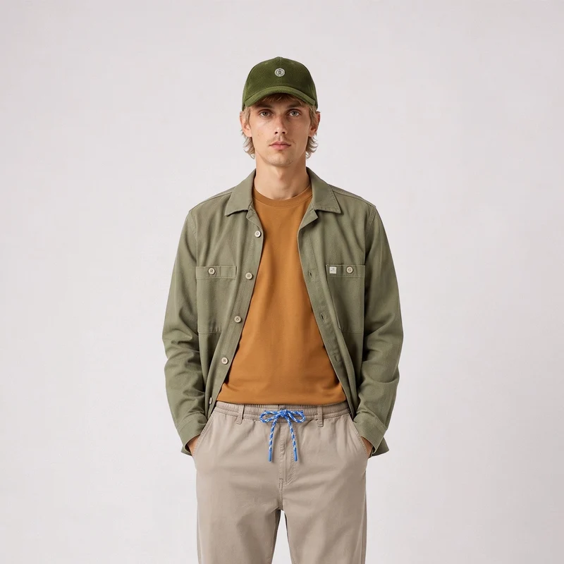 Veste worker manches longues 100% coton taupe Warren SBPLAY