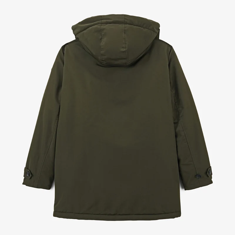 Parka imperméable mi-longue à capuche vert kaki Laurent