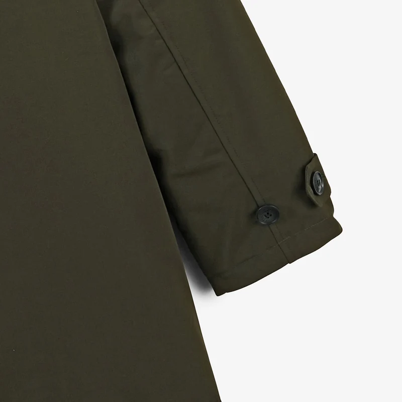 Parka imperméable mi-longue à capuche vert kaki Laurent
