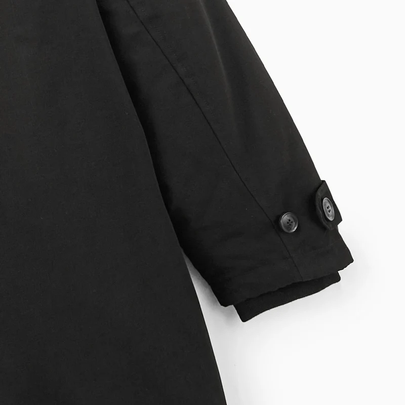 Parka imperméable mi-longue à capuche noir Laurent