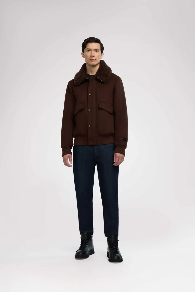 Lebron Men's Lightweight Wool Bomber Jacket