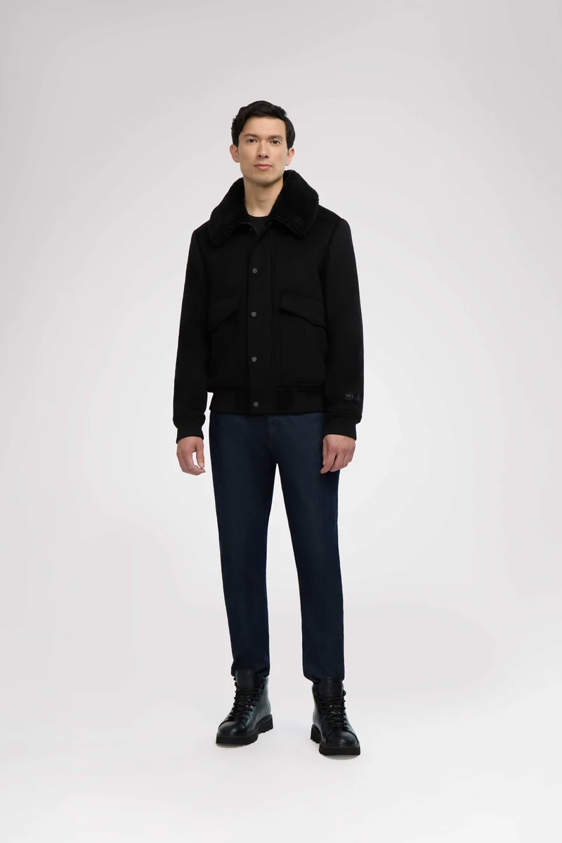 Lebron Men's Lightweight Wool Bomber Jacket