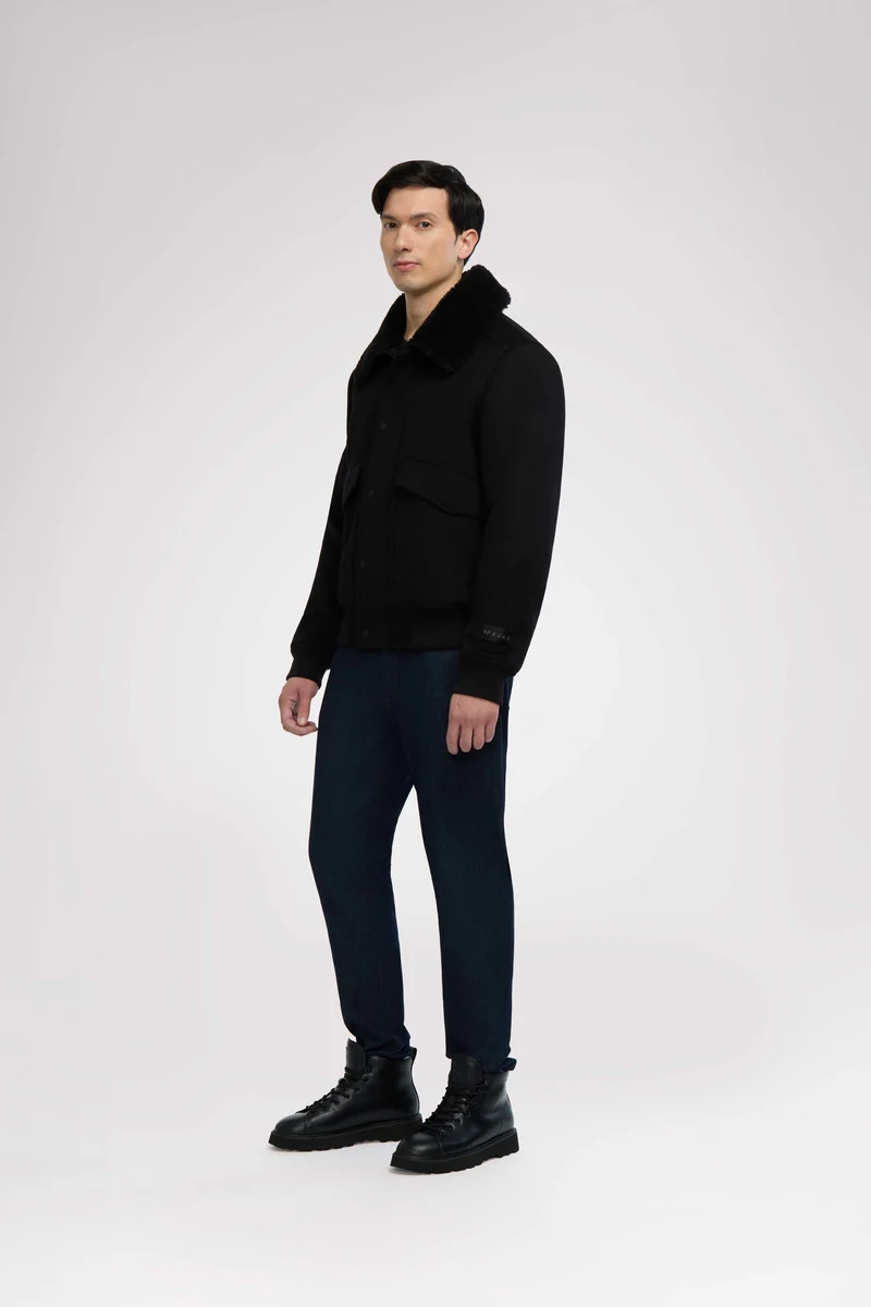 Lebron Men's Lightweight Wool Bomber Jacket