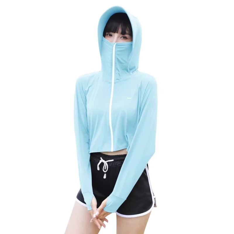 Thumbhole Crop Hooded Jacket