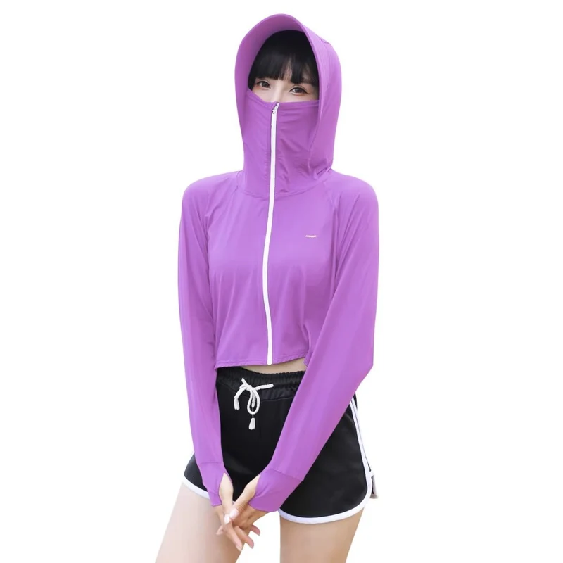 Thumbhole Crop Hooded Jacket