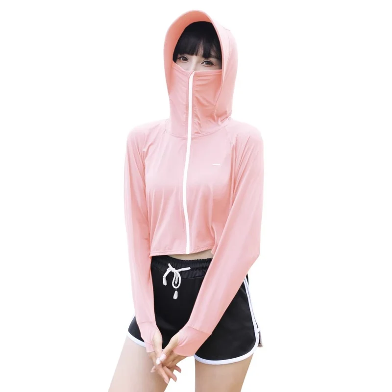 Thumbhole Crop Hooded Jacket