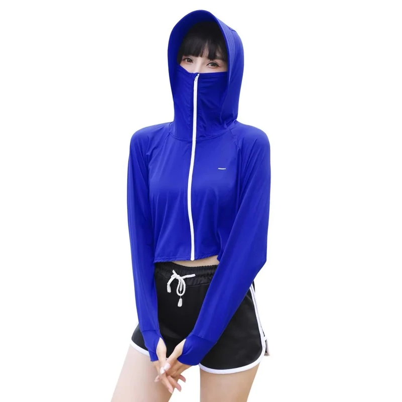 Thumbhole Crop Hooded Jacket