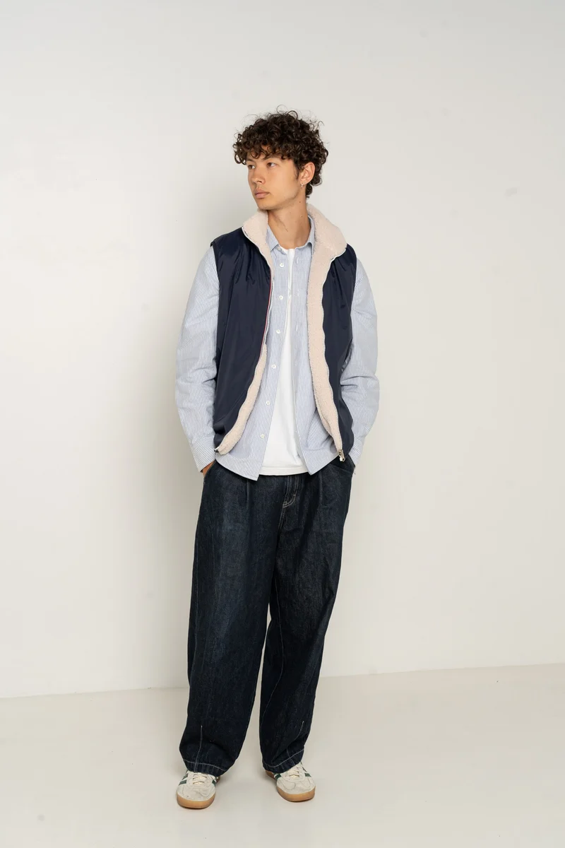 Gilet sans manches réversible fourré
