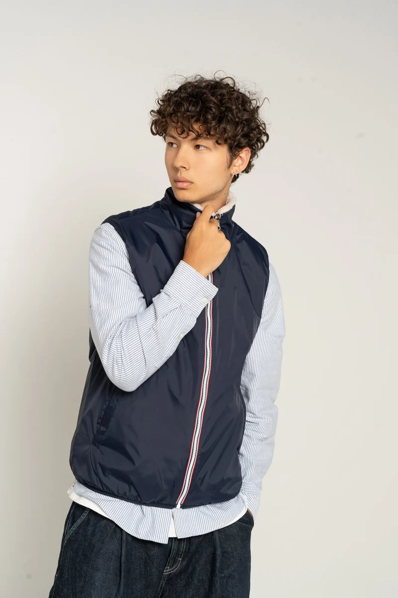Gilet sans manches réversible fourré
