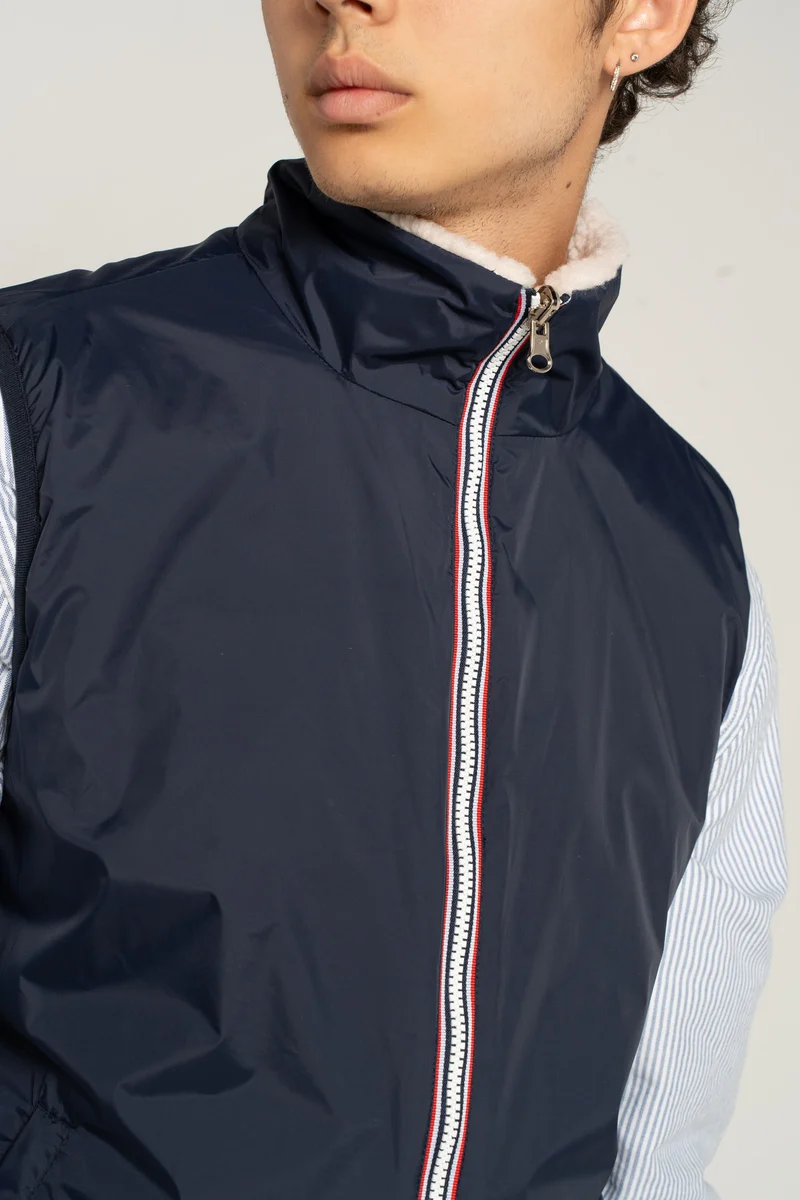 Gilet sans manches réversible fourré