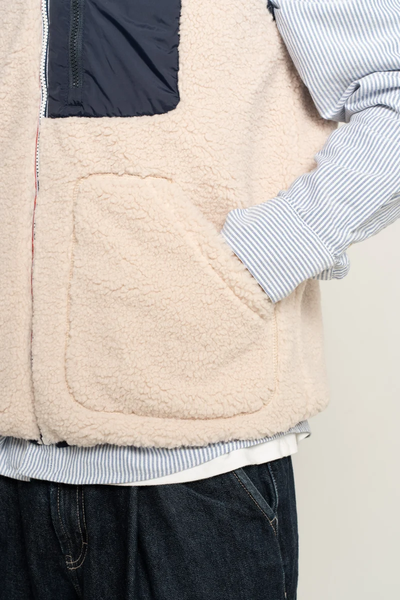 Gilet sans manches réversible fourré