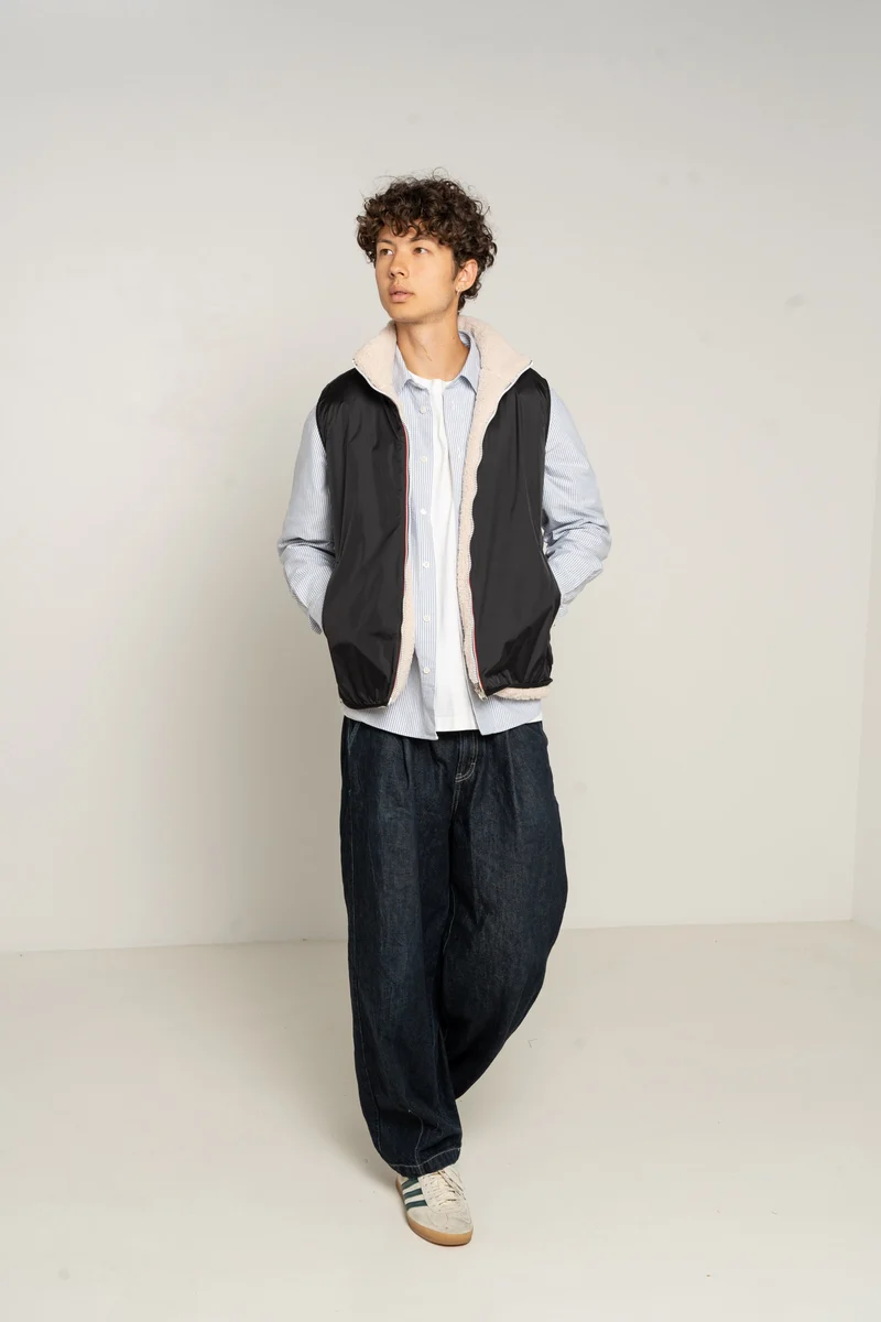 Gilet sans manches réversible fourré