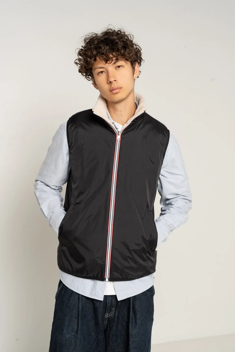 Gilet sans manches réversible fourré