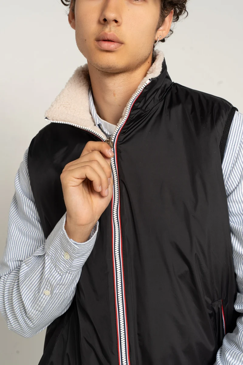 Gilet sans manches réversible fourré
