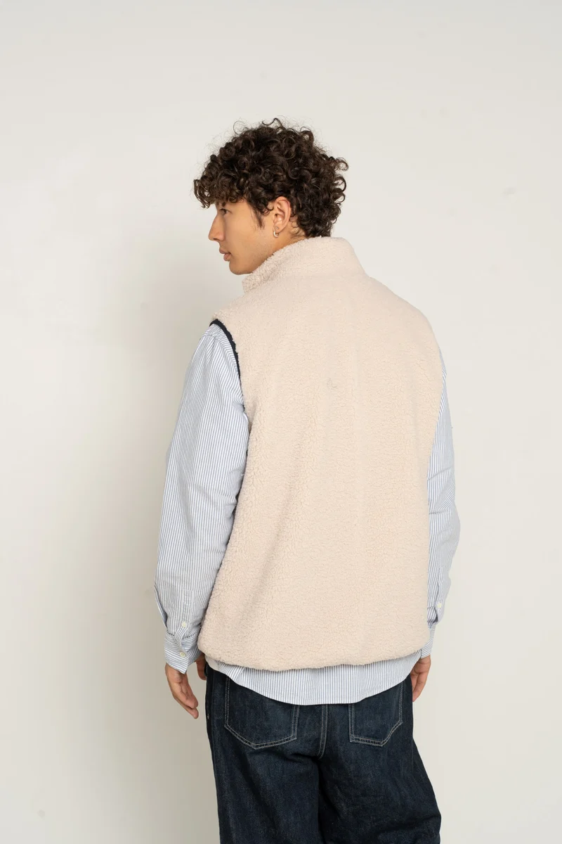 Gilet sans manches réversible fourré