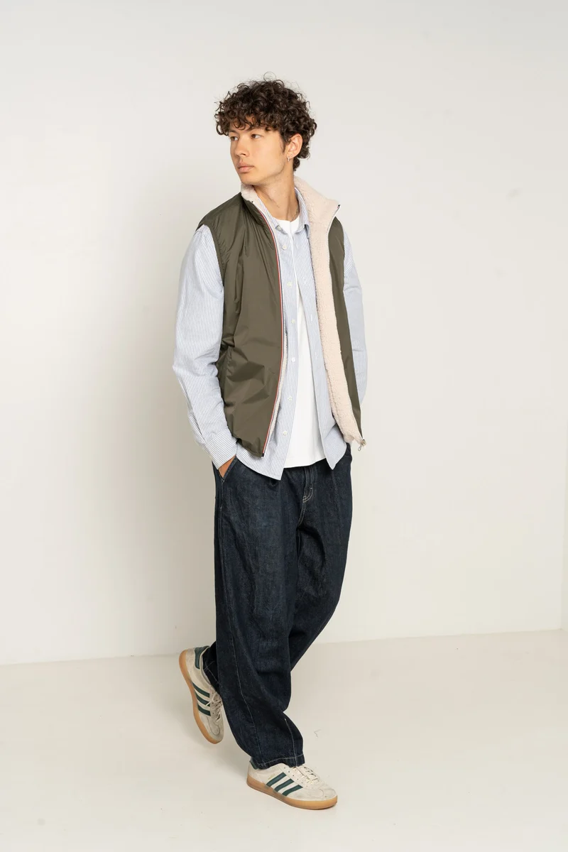 Gilet sans manches réversible fourré