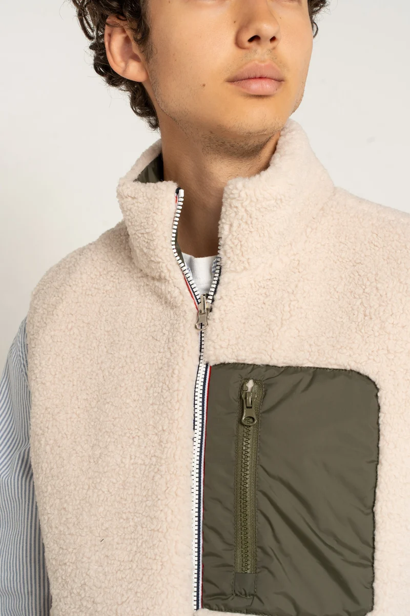 Gilet sans manches réversible fourré
