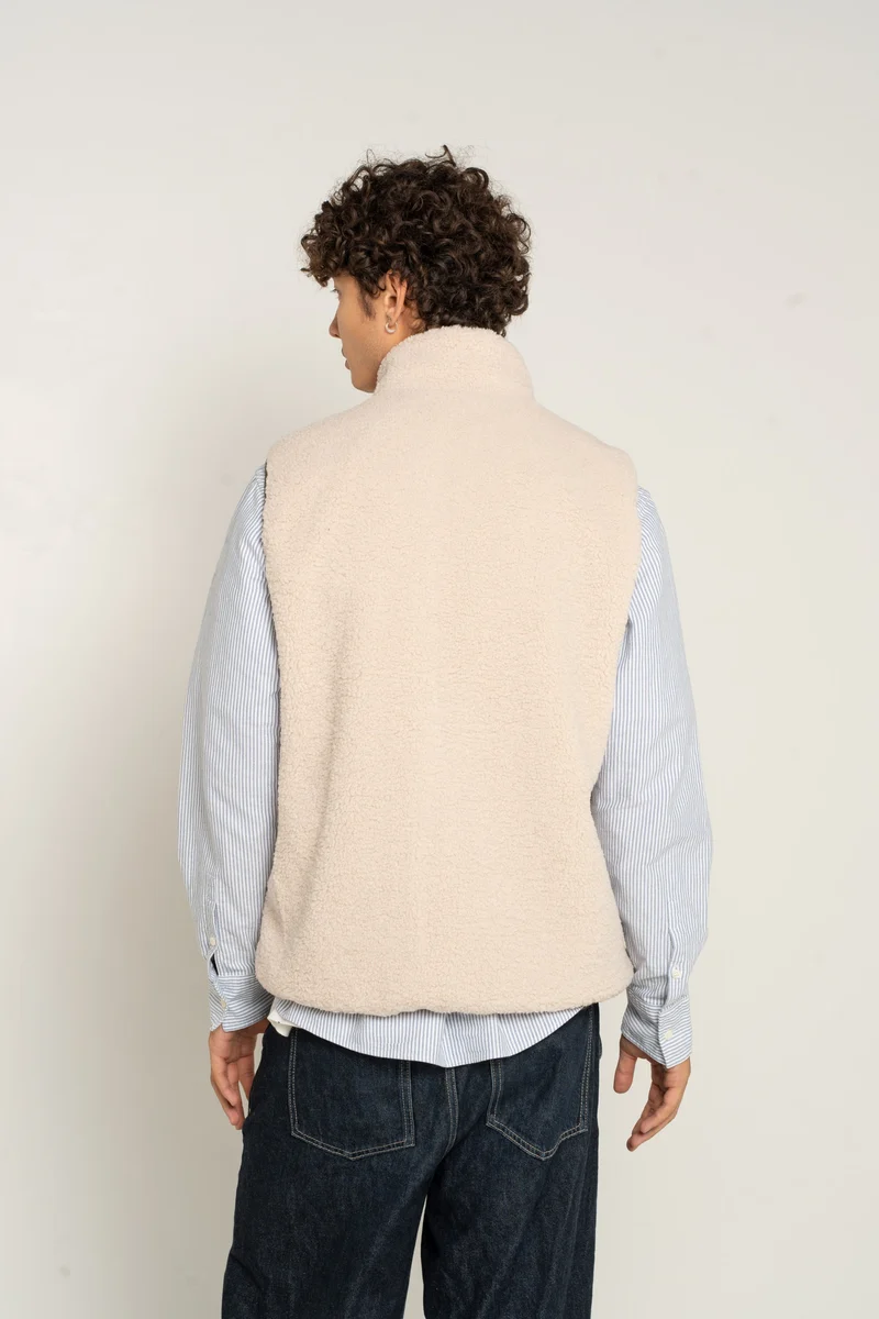 Gilet sans manches réversible fourré