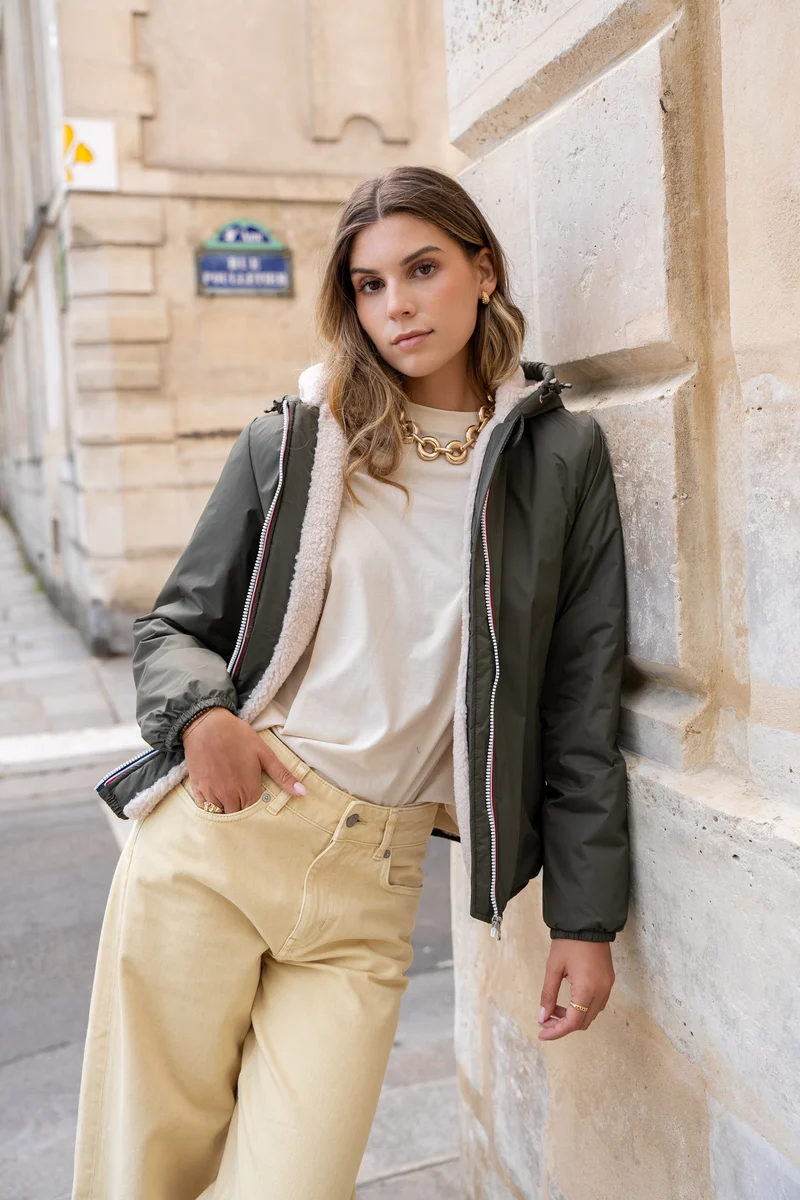 Imperméable fourré court (écru)