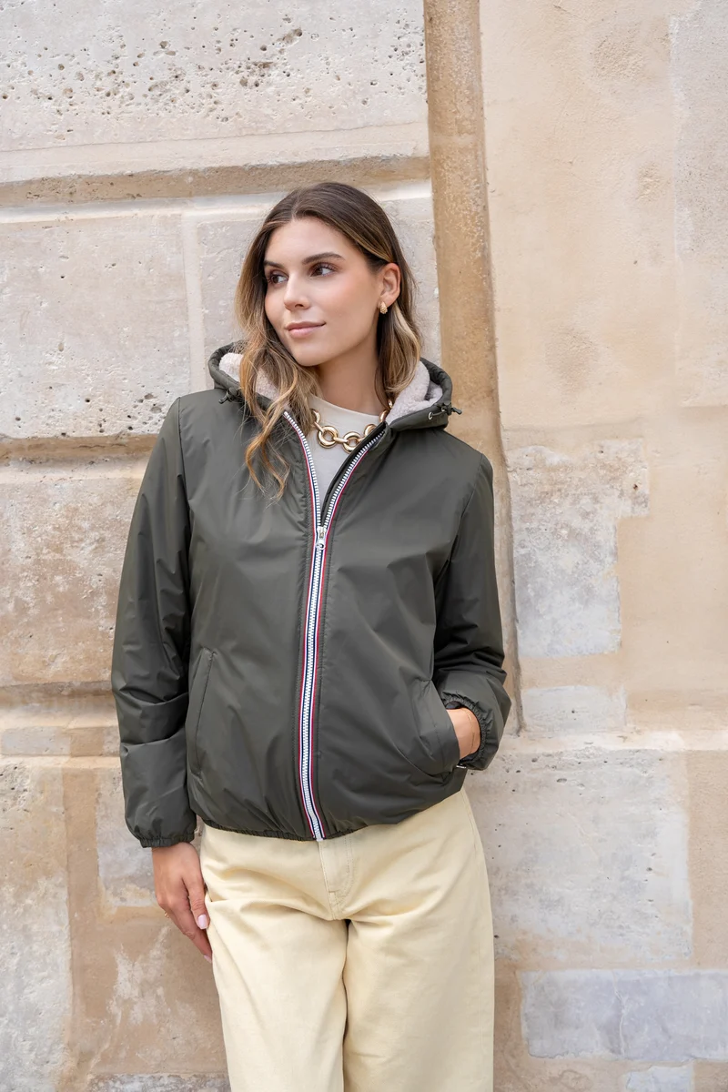 Imperméable fourré court (écru)