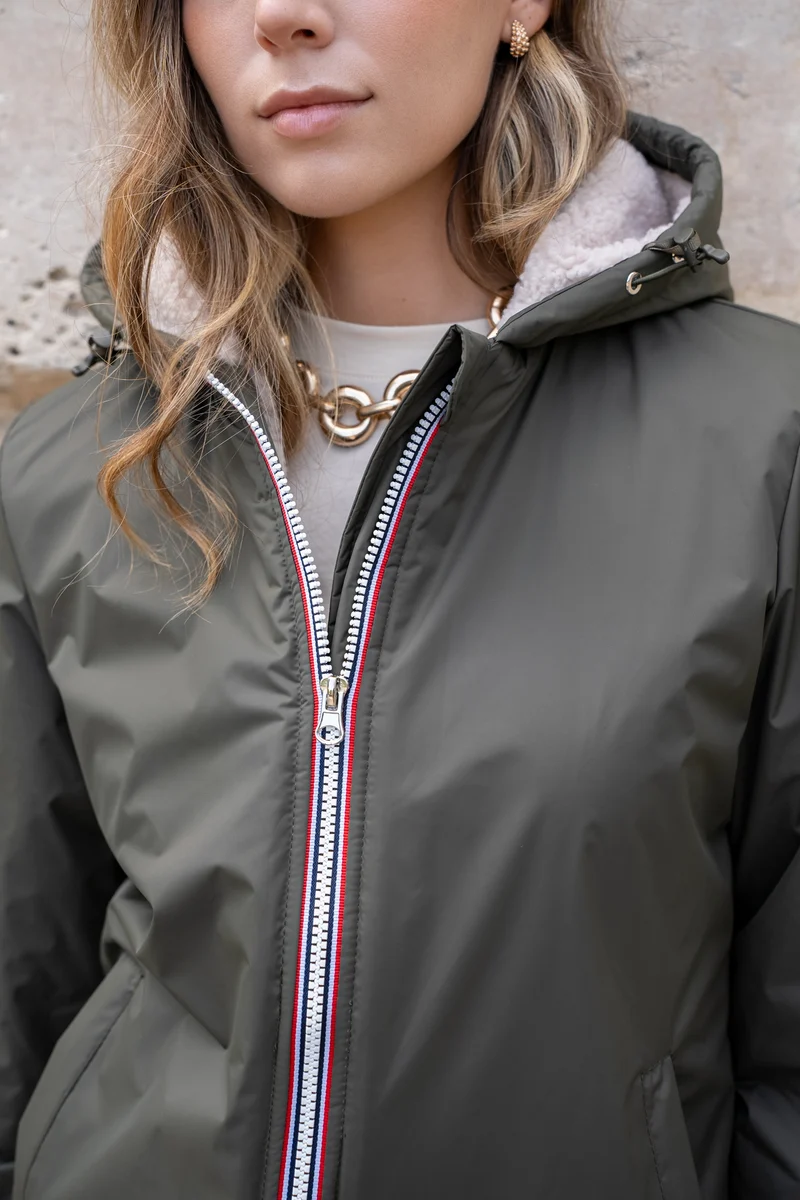Imperméable fourré court (écru)
